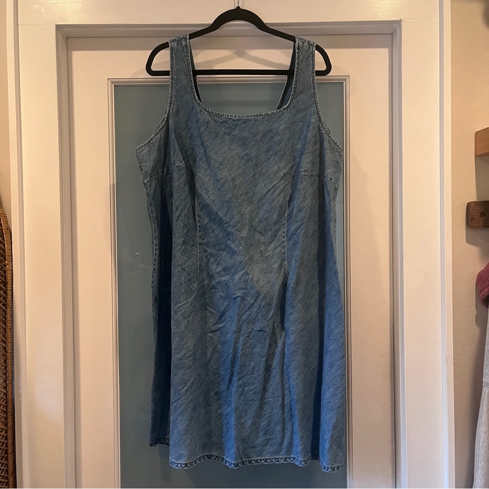 90s Plus Size Faded Glory Denim Dress